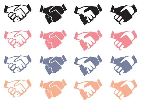 Handshake Vector Icon Set Illustrazione stock