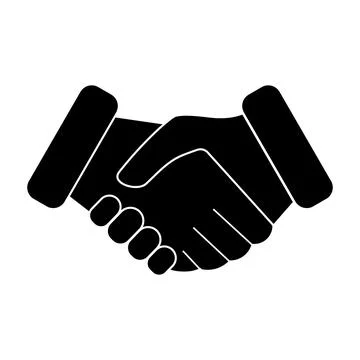 Handshake vector silhouette icon.  Stock Illustration