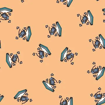 Handshake virtual conference vector seamless pattern Stock Illustration