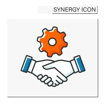 Handshaking color icon Stock Illustration