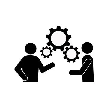 Handshaking, gear, task relations icon. Element of business icon for mobile c Stock Illustration