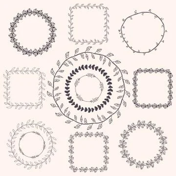 Handsketched Doodle Frames. Design Elements Stock Illustration