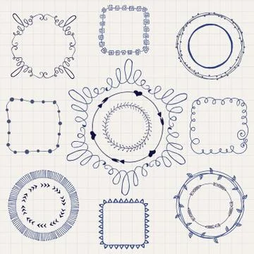 Handsketched Doodle Frames. Design Elements Stock Illustration