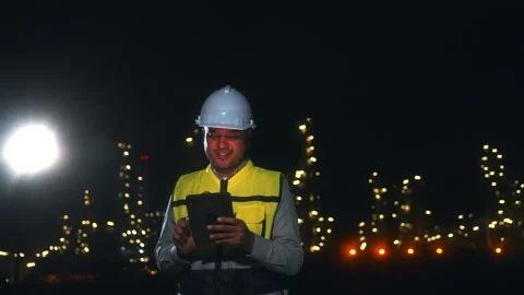 Handsome Asian man engineer working with digital tablet. Stock Footage 270461250