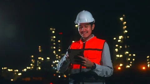 Handsome Asian man engineer working with digital tablet. Stock Footage 270461378