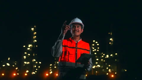 Handsome Asian man engineer working with digital tablet. Stock Footage 270461758