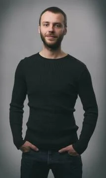 Handsome bearded man Stock Photos