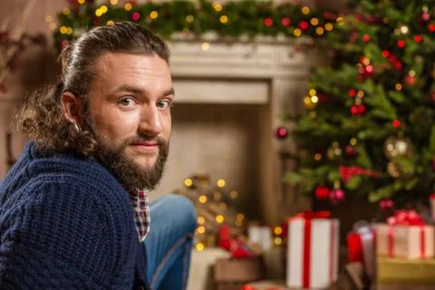 Handsome bearded man Stock Photos