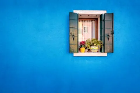 Handsome blue wall Stock Photos