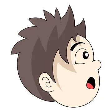 Handsome boy head from a side angle was gawking Stock Illustration