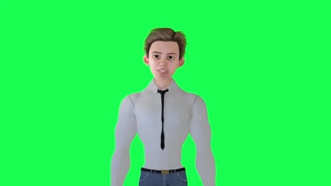 Handsome boy talking front angle isolated green screen 動画素材 252662843