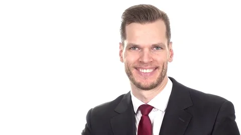 Handsome businessman gesturing thumbs up Stock Footage 84010584