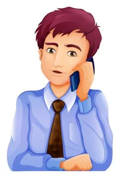 A handsome businessman using a cellphone Stock Illustration