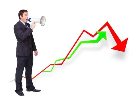 Handsome businessman using a megaphone Stock Illustration