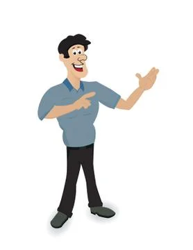 Handsome cartoon man Stock Illustration