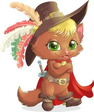 Handsome cat in boots Stock Illustration