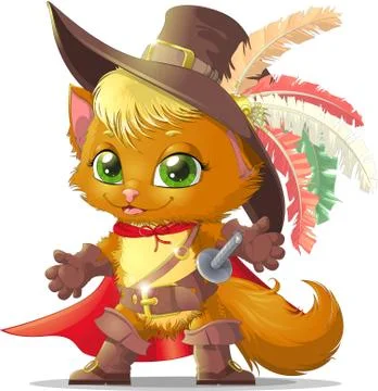 Handsome cat in boots Stock Illustration