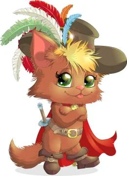 Handsome cat in boots Stock Illustration