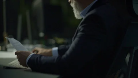 Handsome caucasian senior CEO working late hours. Stock Footage 103579522