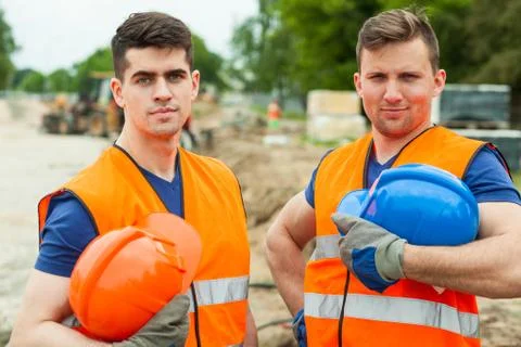 Handsome constructive workers Stock Photos