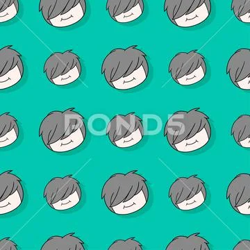 Handsome cool boy seamless repeat pattern. background illustration Illustrazione stock