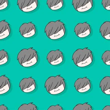Handsome cool boy seamless repeat pattern. background illustration Stock Illustration