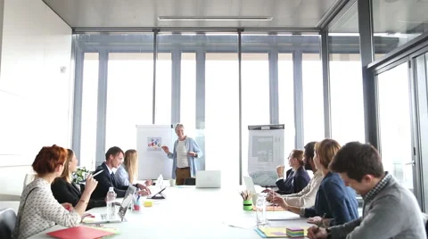 Handsome creative director giving presentation Stock Footage 59544050