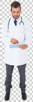Handsome doctor using tablet pc Stock Illustration