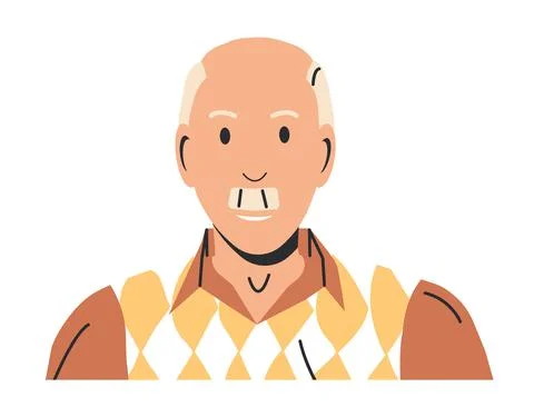 Handsome Elderly Man Isolated. Stock Illustration