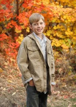 Handsome fall boy Stock Photos