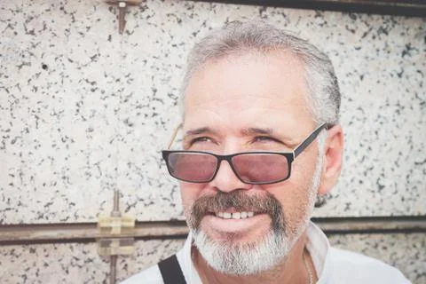 Handsome gray-haired man Foto stock
