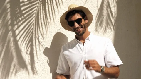 Handsome guy in hat Video stock 89560396