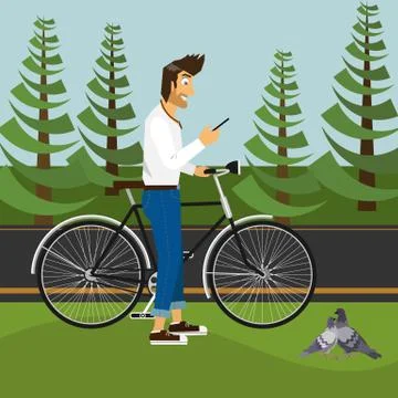 Handsome guy in the park Stock-Illustration