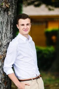 Handsome guy in the park Stock Photos