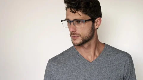 Handsome guy in studio Video stock 93829938