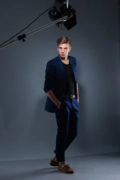 Handsome guy in studio Stock Photos