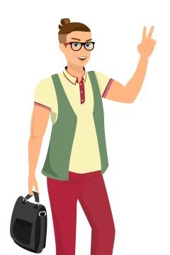Handsome guy wearing glasses vector illustration Stock Illustration