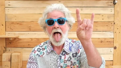 Handsome happy senior aged alternative diverse caucasian mature man Stock Footage 139805937