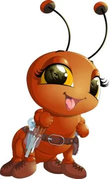 Handsome hard worker ant Stock Illustration