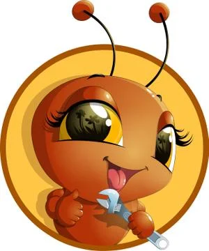 Handsome hard worker ant Stock Illustration