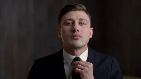 Handsome Hispanic man in suit Stock Footage 71406584