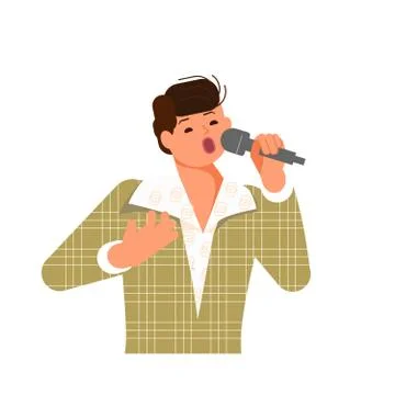 Handsome male singer Stock Illustration