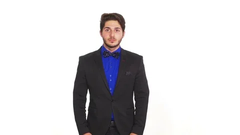 Handsome man being surprised Stock Footage 71440471