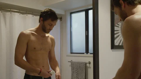 Handsome Man Brushing Teeth Stock Footage 35237461