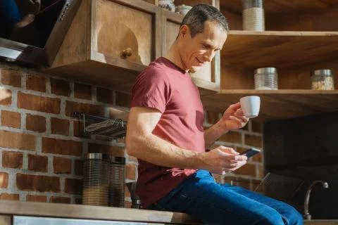 Handsome man checking his email Stock Photos
