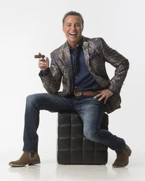 Handsome Man with Cigar Stock Photos