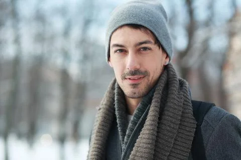 Handsome man in coat Stock Photos