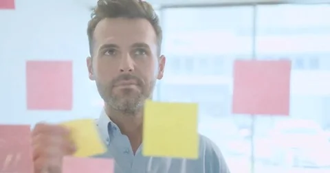 Handsome man creating new ideas at the office Stock Footage 69168818
