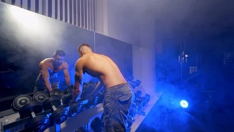 Handsome man doing exercise Stock Footage 119263021