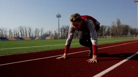 Handsome man doing press push up sport exercise working out on spring sunny day Stock Footage 137542670
